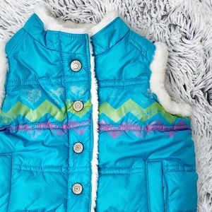 Old Navy Fair Isle Faux Fur Vest 12-18 months